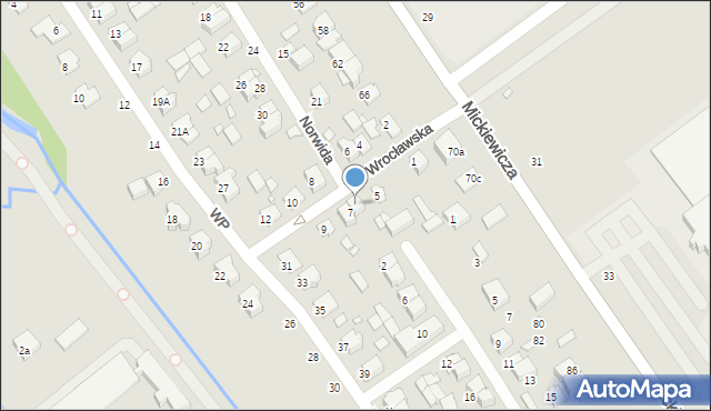 Żyrardów, Wrocławska, 7a, mapa Żyrardów