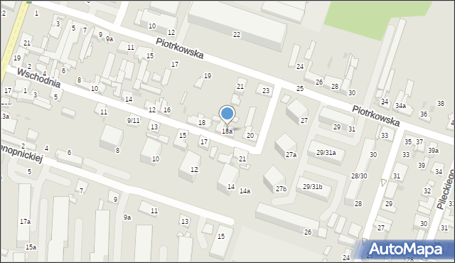 Aleksandrów Łódzki, Wschodnia, 18a, mapa Aleksandrów Łódzki