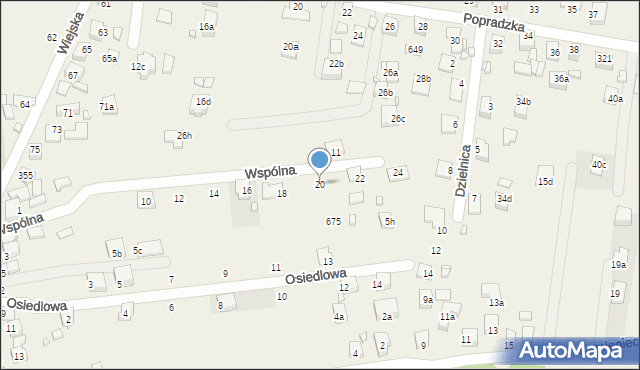 Barcice, Wspólna, 20, mapa Barcice