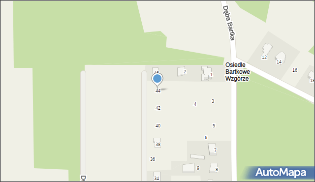 Bartków, Wspólna, 44, mapa Bartków