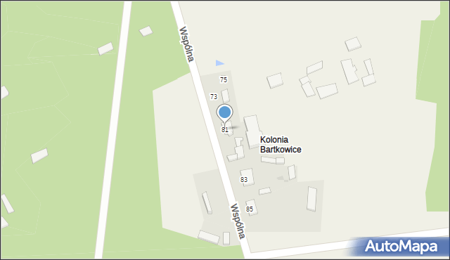 Bartkowice, Wspólna, 81, mapa Bartkowice