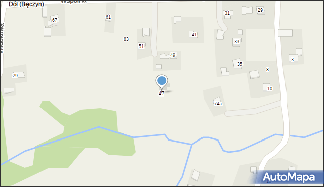 Bęczyn, Wspólna, 47, mapa Bęczyn