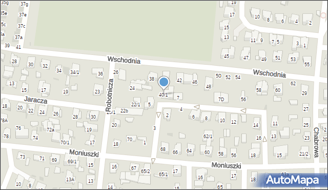 Białystok, Wschodnia, 40/1, mapa Białegostoku
