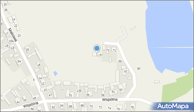 Bielawa, Wspólna, 57a, mapa Bielawa