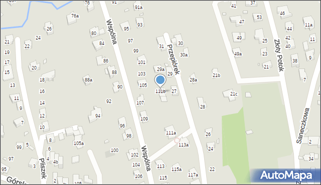 Bielsko-Biała, Wspólna, 111b, mapa Bielsko-Białej