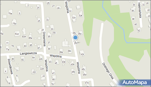 Bielsko-Biała, Wspólna, 37c, mapa Bielsko-Białej