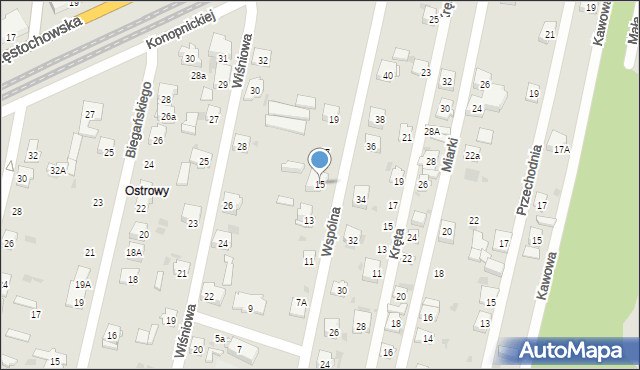 Blachownia, Wspólna, 15, mapa Blachownia
