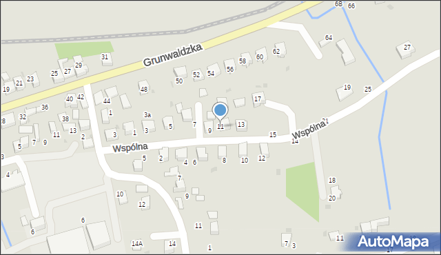 Bobowa, Wspólna, 11, mapa Bobowa