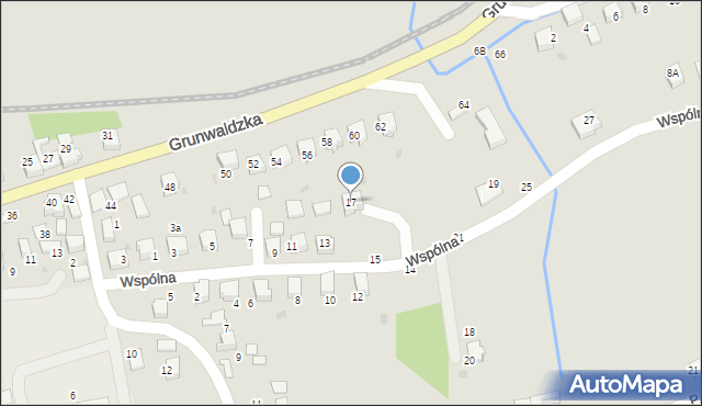 Bobowa, Wspólna, 17, mapa Bobowa