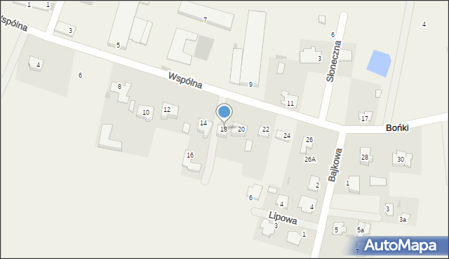 Bońki, Wspólna, 18, mapa Bońki
