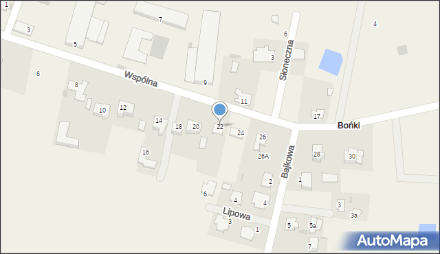 Bońki, Wspólna, 22, mapa Bońki