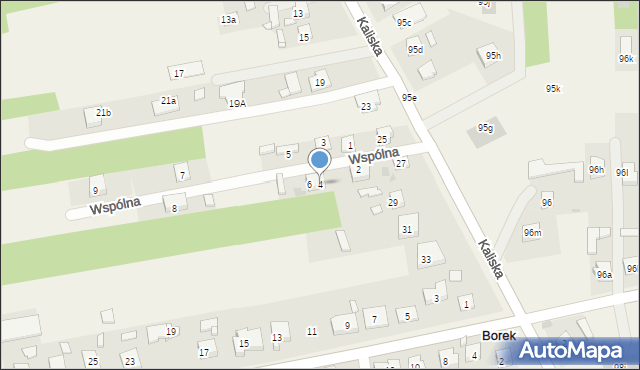 Borek, Wspólna, 4, mapa Borek