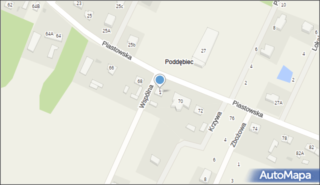 Borowiczki-Pieńki, Wspólna, 1, mapa Borowiczki-Pieńki