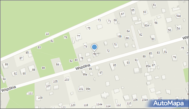 Borzymy, Wspólna, 76, mapa Borzymy