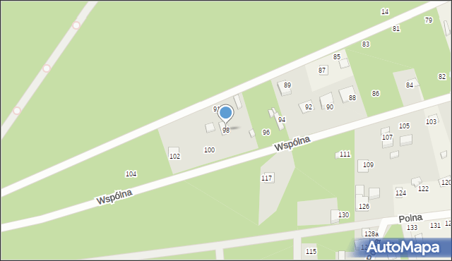 Borzymy, Wspólna, 98, mapa Borzymy