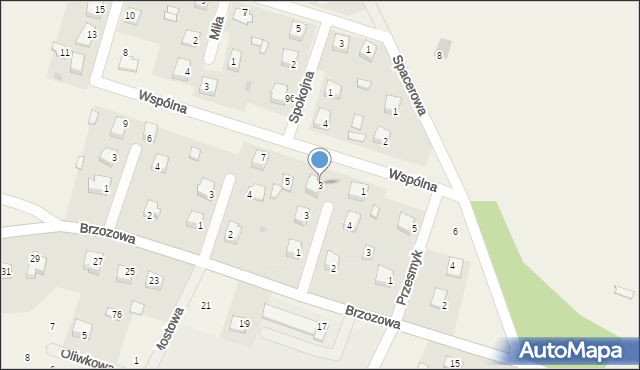 Bożewo, Wspólna, 3, mapa Bożewo