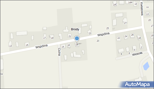 Brody, Wspólna, 18, mapa Brody