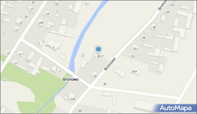 Bronowo, Wschodnia, 37, mapa Bronowo