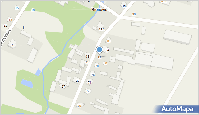 Bronowo, Wschodnia, 82, mapa Bronowo