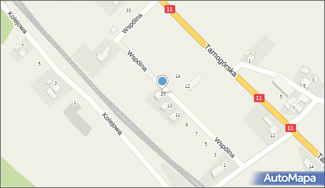 Brynek, Wspólna, 15, mapa Brynek