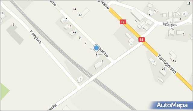 Brynek, Wspólna, 3, mapa Brynek