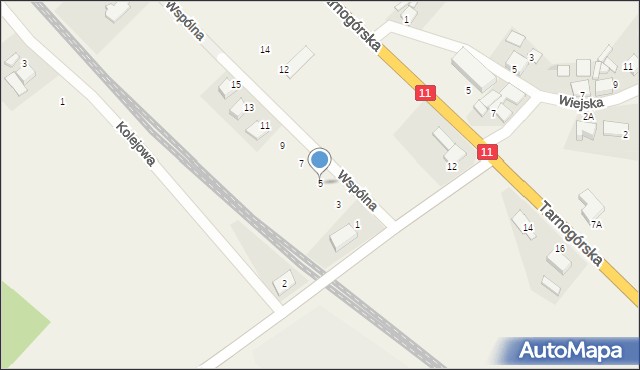 Brynek, Wspólna, 5, mapa Brynek