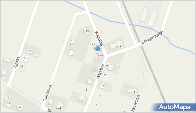 Brzeziny, Wspólna, 11, mapa Brzeziny