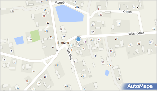 Brzeźno, Wschodnia, 2a, mapa Brzeźno