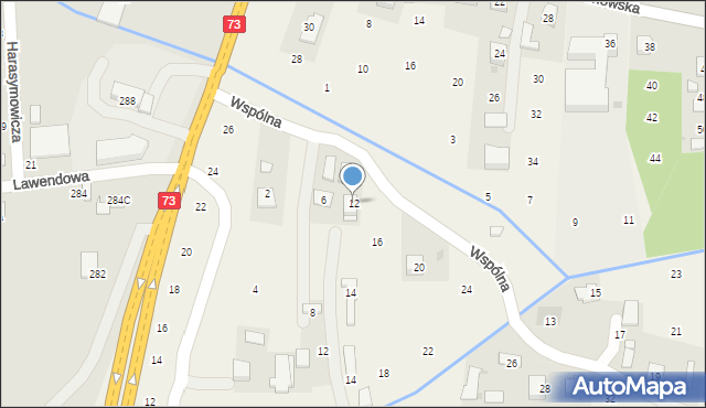 Brzozówka, Wspólna, 12, mapa Brzozówka