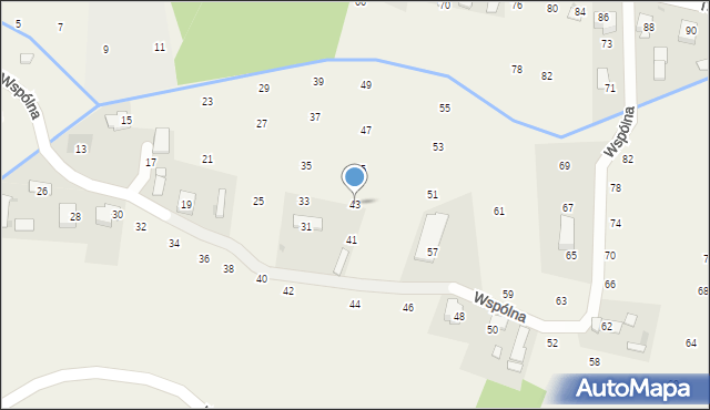 Brzozówka, Wspólna, 43, mapa Brzozówka