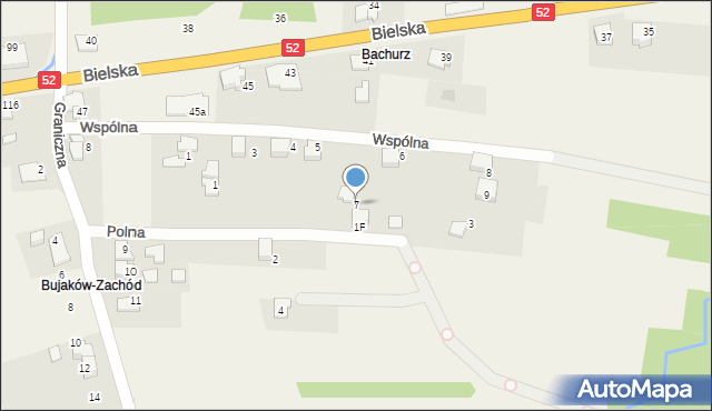 Bujaków, Wspólna, 7, mapa Bujaków