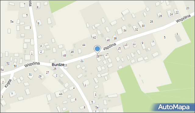 Burdze, Wspólna, 19, mapa Burdze