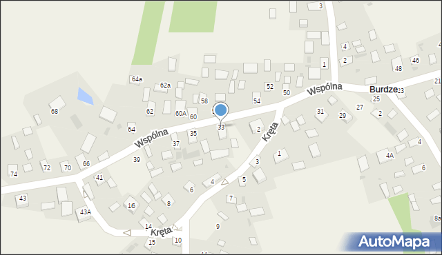 Burdze, Wspólna, 33, mapa Burdze
