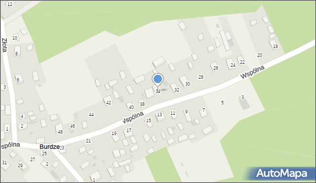Burdze, Wspólna, 34, mapa Burdze