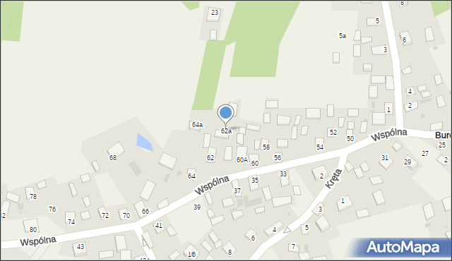 Burdze, Wspólna, 62a, mapa Burdze