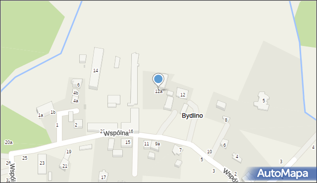 Bydlino, Wspólna, 12a, mapa Bydlino