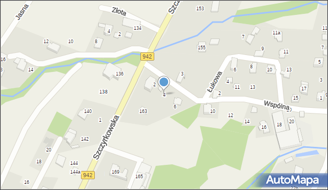 Bystra, Wspólna, 4, mapa Bystra