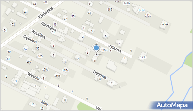 Cedzyna, Wspólna, 5, mapa Cedzyna