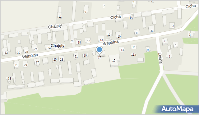 Chajęty, Wspólna, 17, mapa Chajęty