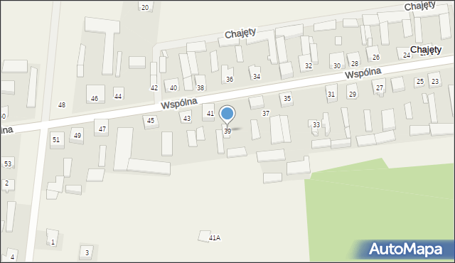 Chajęty, Wspólna, 39, mapa Chajęty