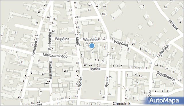 Chmielnik, Wspólna, 7, mapa Chmielnik