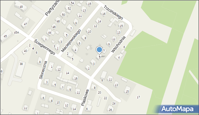 Chodel, Wschodnia, 5, mapa Chodel