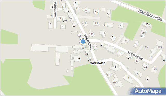 Chorzów, Wschodnia, 20, mapa Chorzów