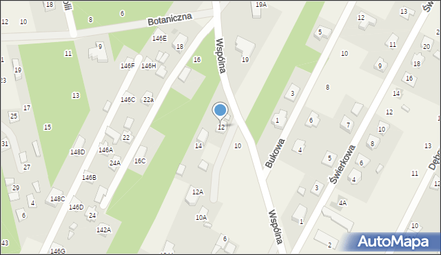 Chotomów, Wspólna, 12, mapa Chotomów