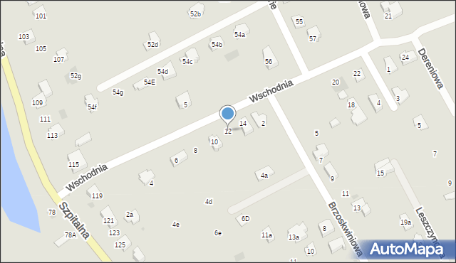 Chrzanów, Wschodnia, 12, mapa Chrzanów