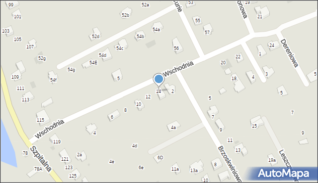 Chrzanów, Wschodnia, 14, mapa Chrzanów