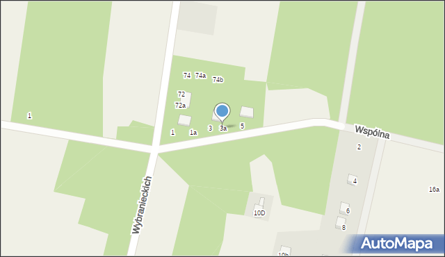 Cyganka, Wspólna, 3a, mapa Cyganka
