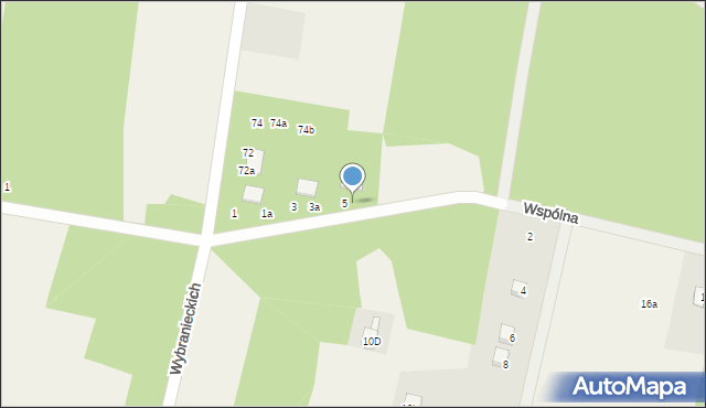 Cyganka, Wspólna, 5a, mapa Cyganka