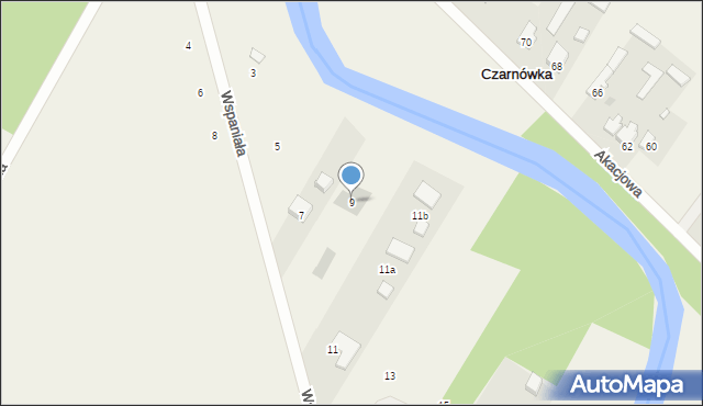 Czarnówka, Wspaniała, 9, mapa Czarnówka