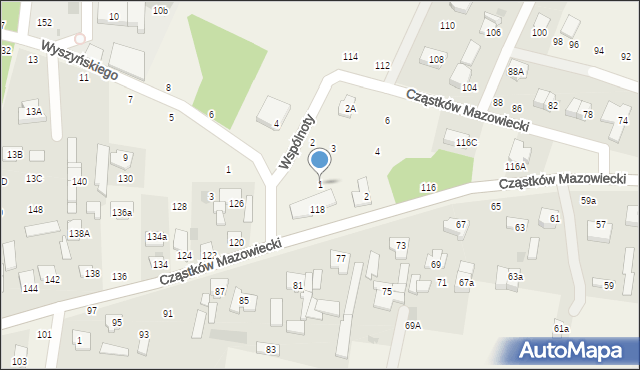 Cząstków Mazowiecki, Wspólnoty, 1, mapa Cząstków Mazowiecki